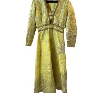 Vtg 70s Jumpsuit Extra Wide Leg Long Sleeve Disco Retro Glittery Costume Theatre